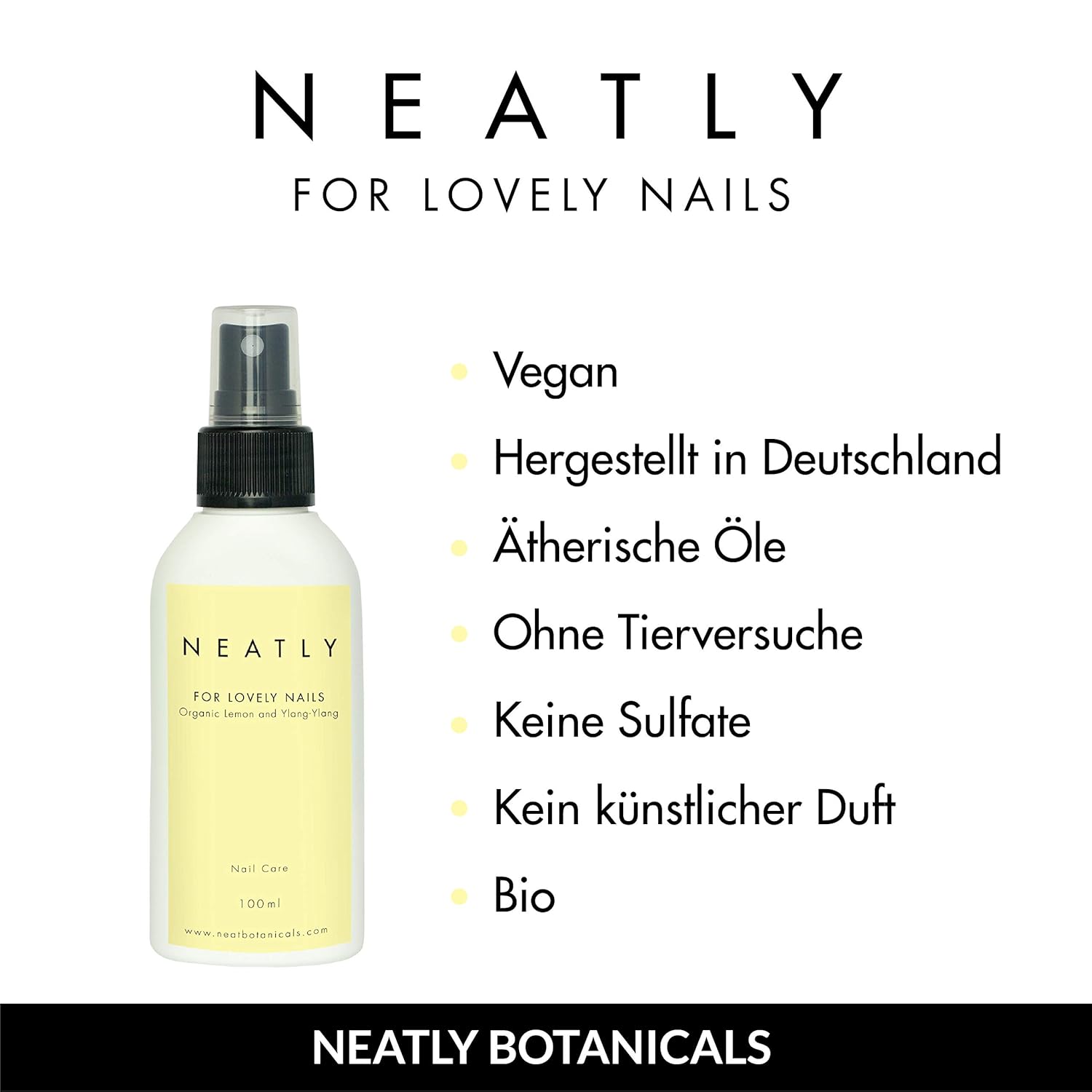 Neatly Lovely Nails I 3.38 Fl Oz I Nail and Cuticle Protector Spray I Long-Lasting Defence Against Damaged Brittle Nails I With Essential Ingredients Including Lemon Oil and Ylang-Ylang : Beauty