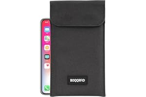 BOQQRFID Faraday Bags for Phones and Car Keys - RFID Signal Blocking Pouch with EMP Proof, Anti-tracking, Data Privacy (Black)