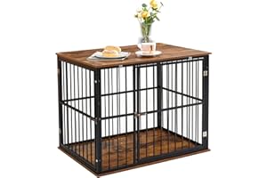 MADE 4 PETS Made4Pets Dog Crate Furniture for Large Dogs, Big Dog Kennel House for Indoor and Outdoor Use, Heavy-Duty Dog Cage Chew-Resistant with Washable Cushion, Modern Side End Table, 31.1"*21.5"*25.2"