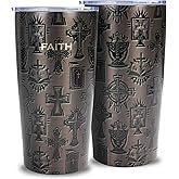 Eiryhope 20oz Stainless Steel Double Insulated Tumbler | Christian Cross & Faith Design, Leak-Proof Travel Mug Cup for Hot/Cold Drinks, Ideal Pastor Appreciation/Catholic/Religious/Inspirational Gift