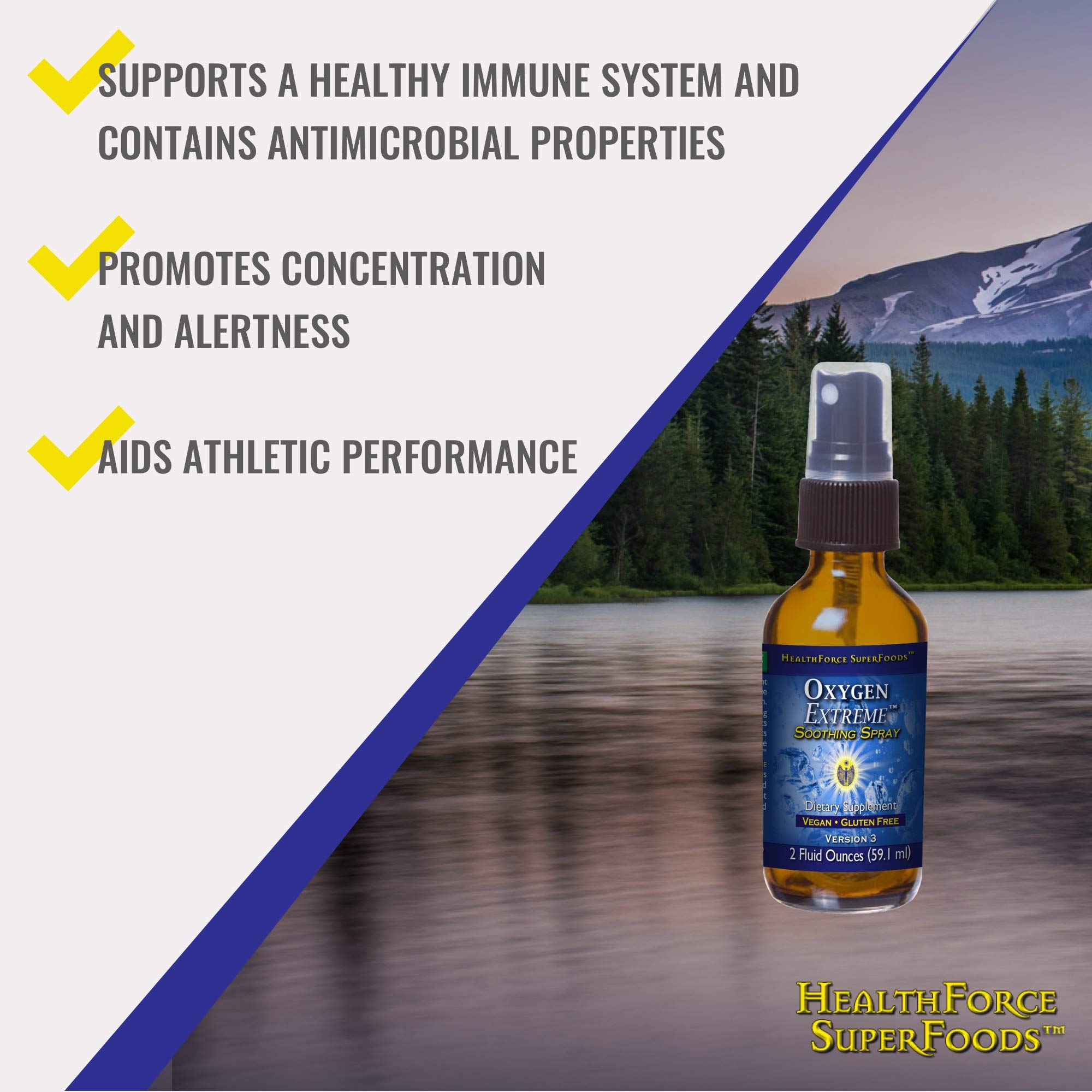 HealthForce SuperFoods Oxygen Extreme Soothing Spray 2 Fl Oz PH