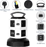 Ackly Tower Extension Lead with USB Ports 2 USB-C 4 Outlets 2m Surge Protected view 5