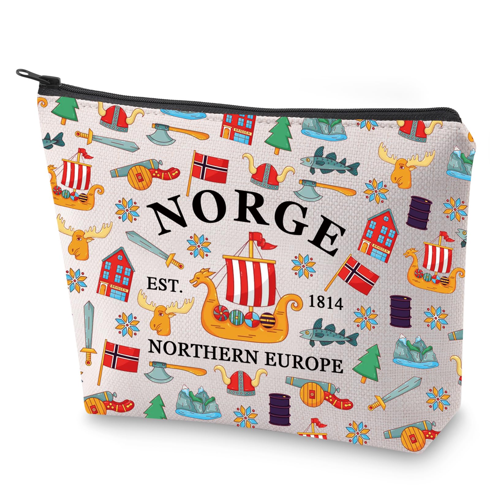 Norway Travel Cosmetic Bag Norwegian Gift Norge Makeup Bag Souvenirs Gift (Norge)