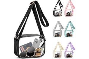 VKIOIP Clear Crossbody Bag Purse Stadium Approved with Adjustable Shoulder Strap for Concerts and Events