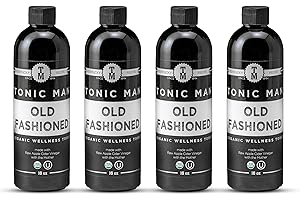 Tonic Man Old Fashioned Organic Wellness Tonic Made with Raw Apple Cider Vinegar Kosher Organic Apple & Grape Juices 12 Herbs & Spices Energize Body | Immunity Booster Non-GMO 16oz Bottle Pack of 4