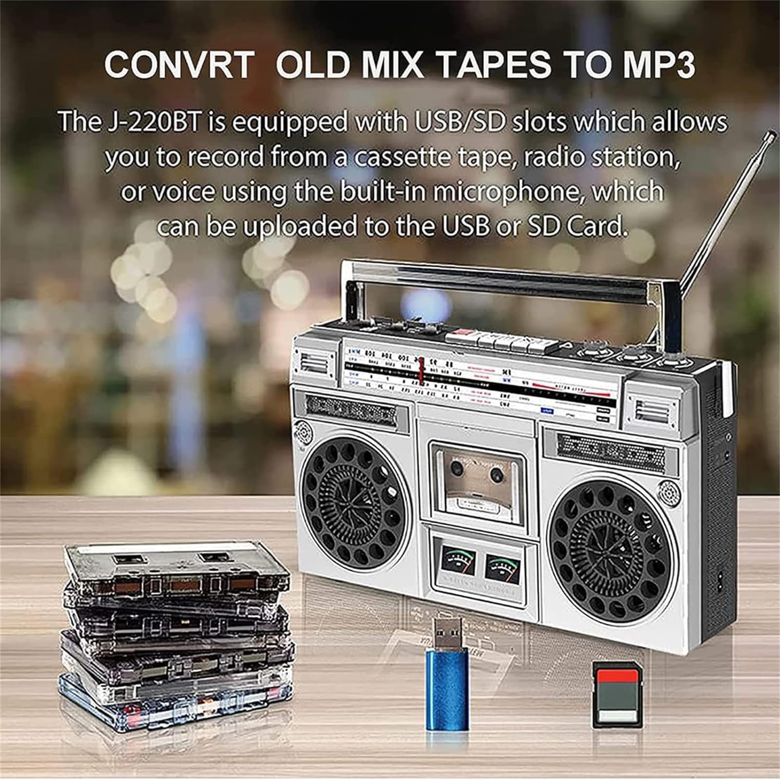 Mua Cassette Boombox, Classic 80s Style Retro Boombox CD Tape Player ...