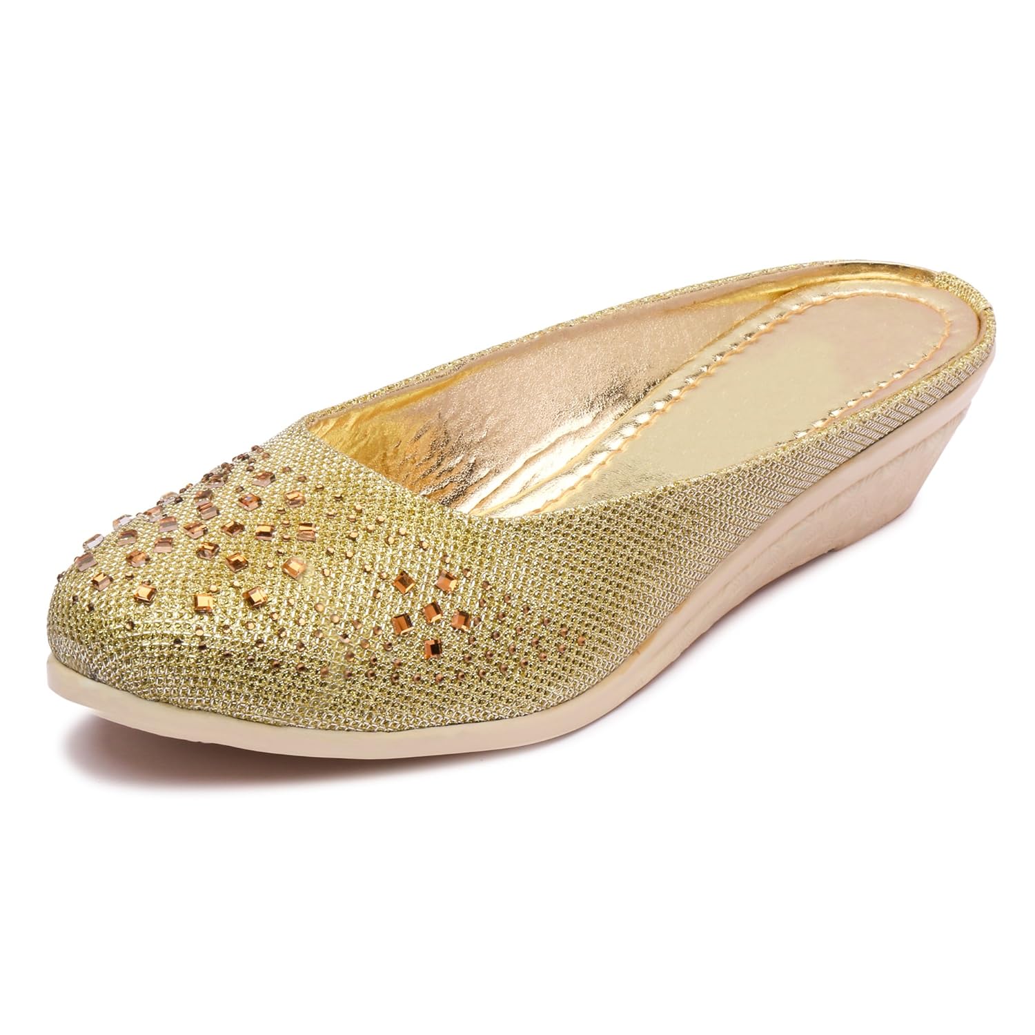 womens gold flats