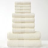 GC GAVENO CAVAILIA Towels Family Bale Set 10 Pc 100% Egyptian Cotton Cream