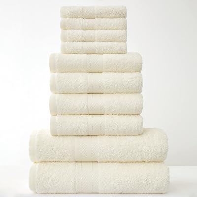 GC GAVENO CAVAILIA Towels Family Bale Set 10 Pc 100% Egyptian Cotton Cream