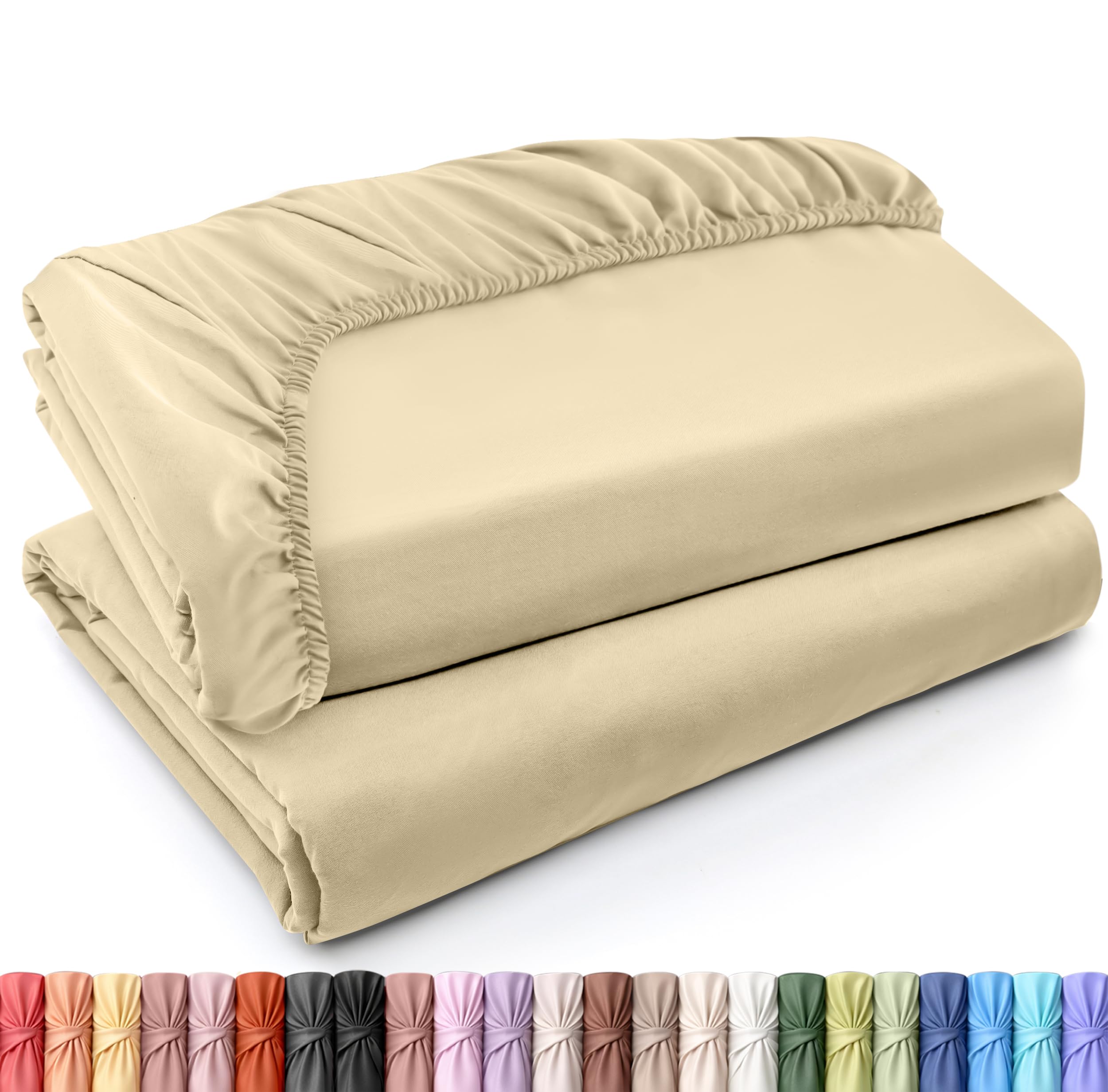Queen Fitted Sheet, Ultra Soft Fits Up to 16 Inch Deep Pocket, Royal Blue
