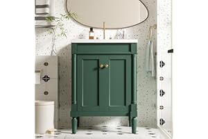 Virubi 24 Inch Bathroom Vanity with Single Sink Combo Set, Modern Bathroom Storage Cabinet with Double Soft Closing Doors, Solid Wood Frame Bathroom Vanities.