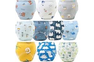 FVOYAPEE Upairy Training Pants Potty Training Underwear for Boys Girls,Toddler Potty Pants for 2T-6T,Soft Absorbent & Leak-Proof with Characters, 100% Cotton Washable (10PCS,S)