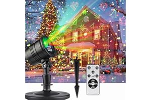 FEIBAO Christmas Projector Lights Outdoor, Waterproof Laser Light with Red & Green Patterns, Remote Control Holiday Projector for House Yard Garden, Outdoor Christmas Decorations
