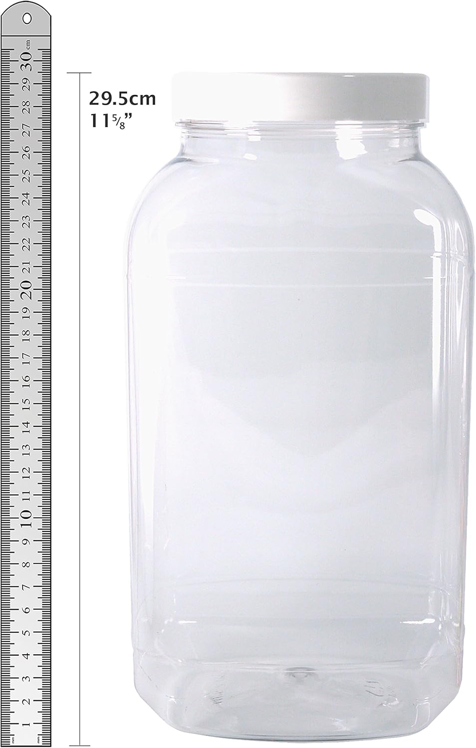 Britten & James Large empty plastic sweet shop style jar with white screw top lid 4430ML Food grade PET plastic - Image 3