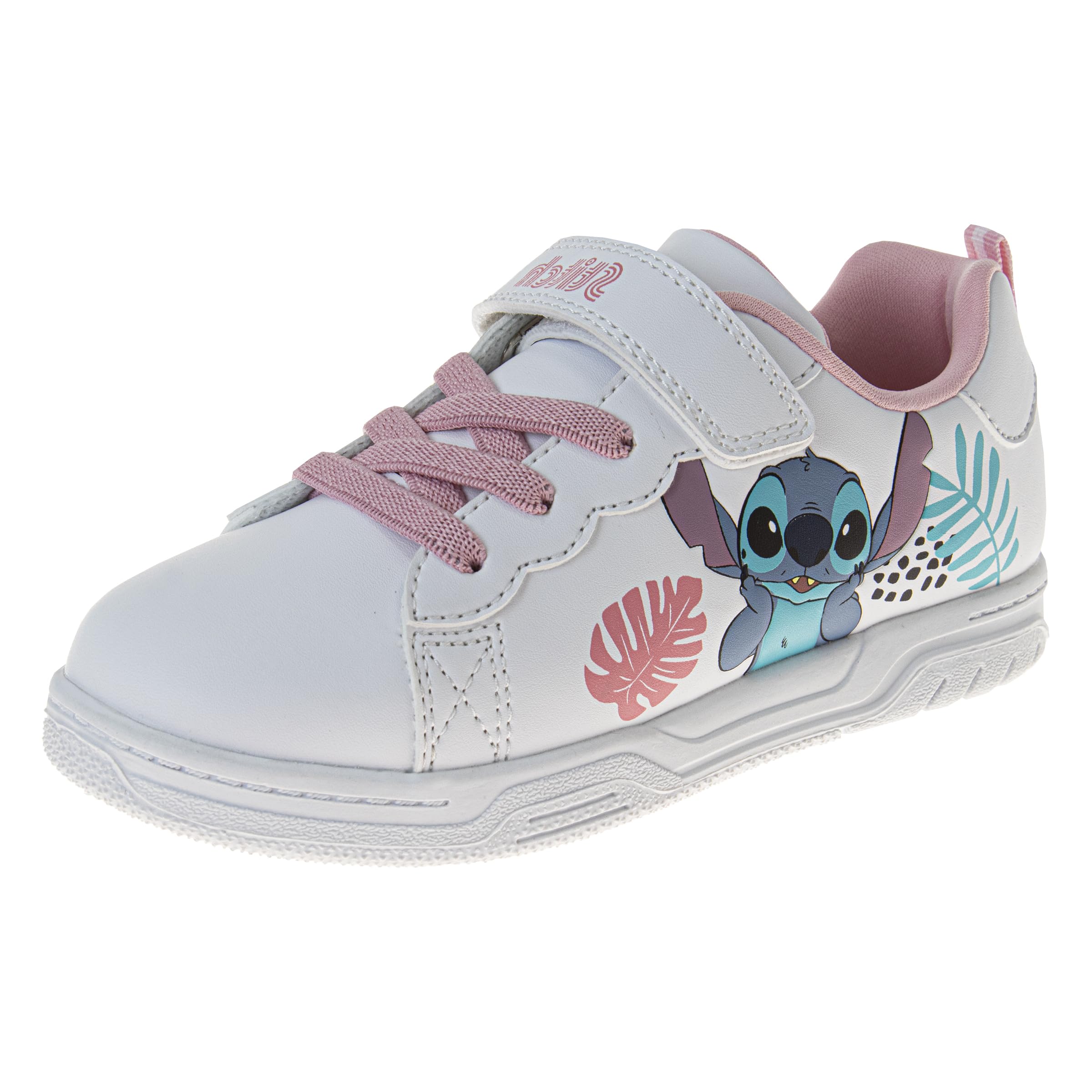 Photo 1 of Disney Lilo and Stitch Sneakers - Women Stitch Shoes Lace Up Lightweight Breathable - White Pink (Size 12 Little Kid)