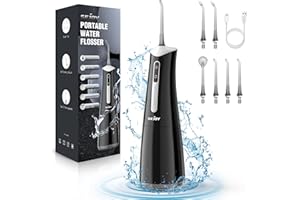 SEJOY Water Flosser with 300mL/10.1oz Tank 4 Modes 6 Jet Tips,Dental Oral Irrigator for Home and Travel for Oral Care,USB Rechargeable Cordless Water Dental Picks for Teeth Cleaning,IPX7 Waterproof