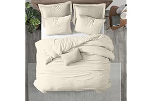 Kotton Culture 600 Thread Count 100% Egyptian Cotton Premium Duvet Cover Only - Breathable All Season Comforter Cover with Zipper Closure & Corner Ties Sateen Weave (Ivory, King)