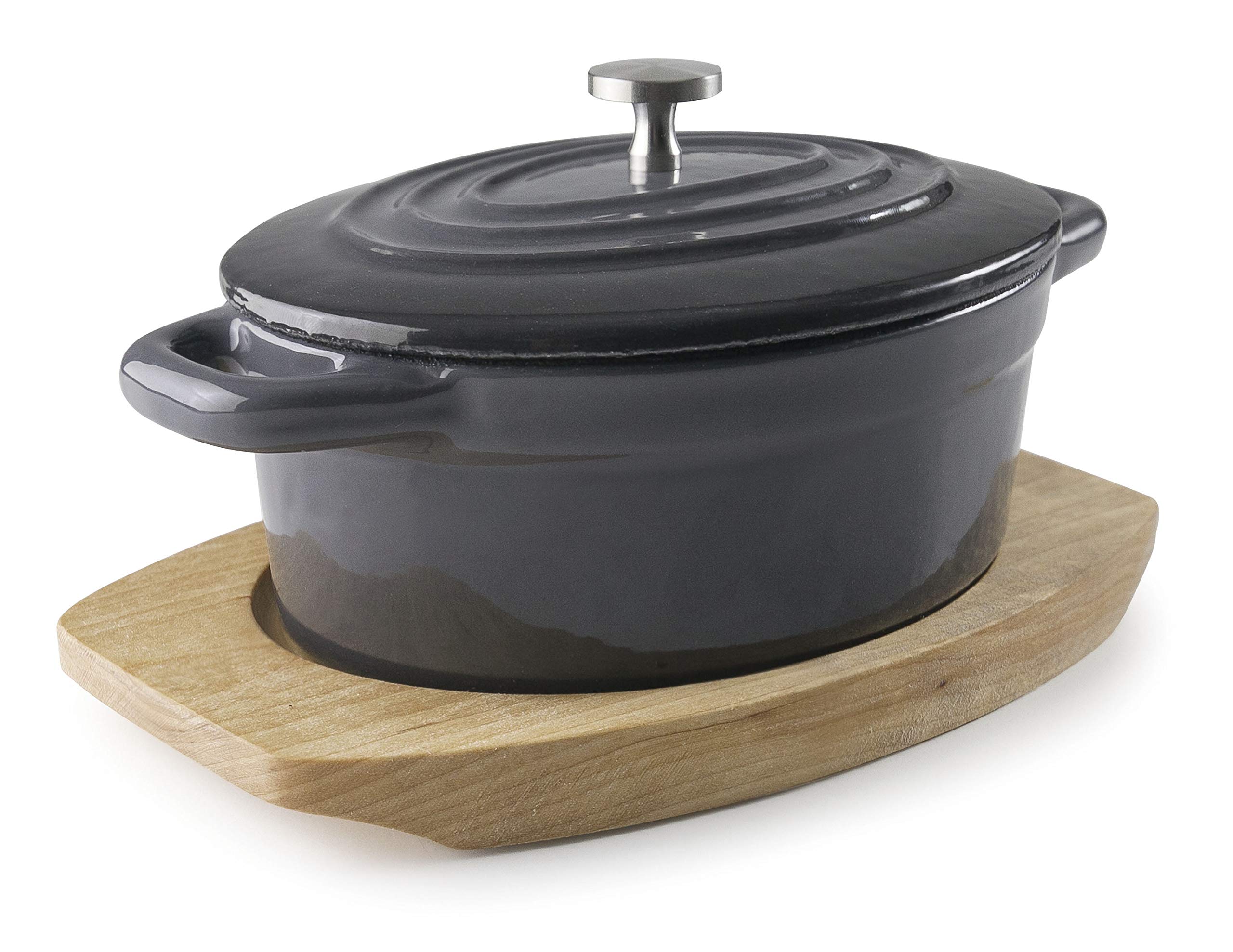 Lacor Magma Red/Grey Oval pan + lid Faded Grey — image 1