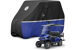 LI LIBZAKI Waterproof Golf Cart Cover, Heavy Duty Marine Grade Fabric, Universal Fits for Most Brand 2/2+2/4+2 Passengers Yamaha, Honda, Club Car, EZGO Golf Cart