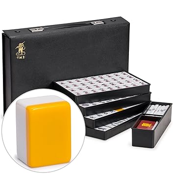 Japanese Riichi Mahjong Set with White Tiles