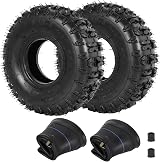 RUTU 4.10/3.50-4 Tire and Tube 260X85mm 2 Pack Off-Road Wheels for Trolley view 1