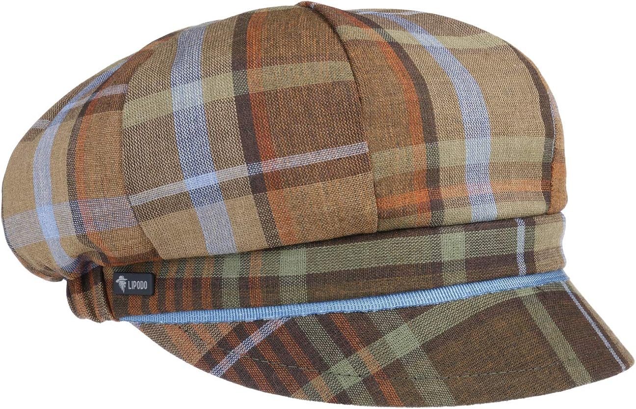 Lipodo Mikaela Check Newsboy Cap Women Made in Italy Women´s Peaked