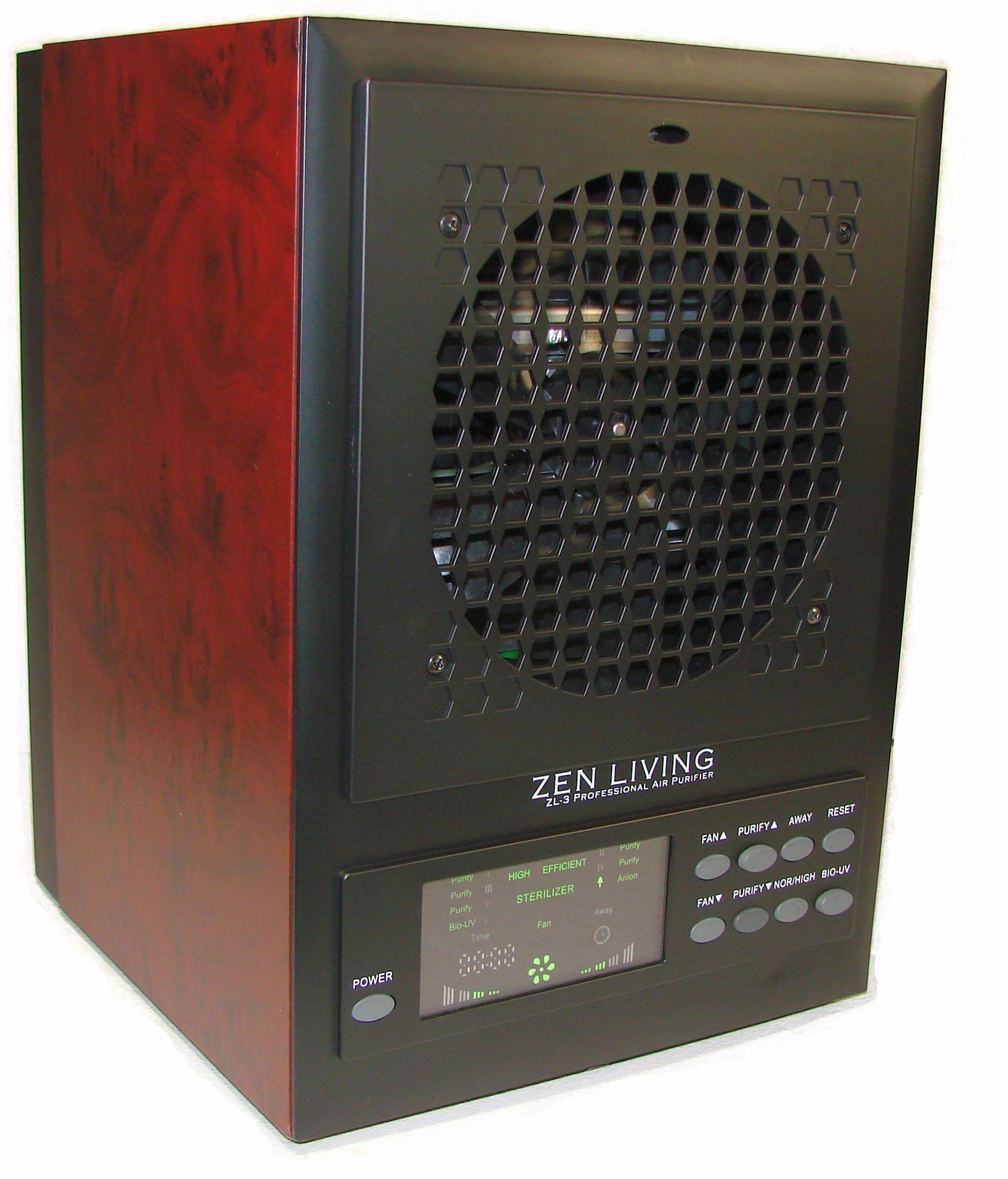 Zen Living ZL3 Air Purifier front view with remote control