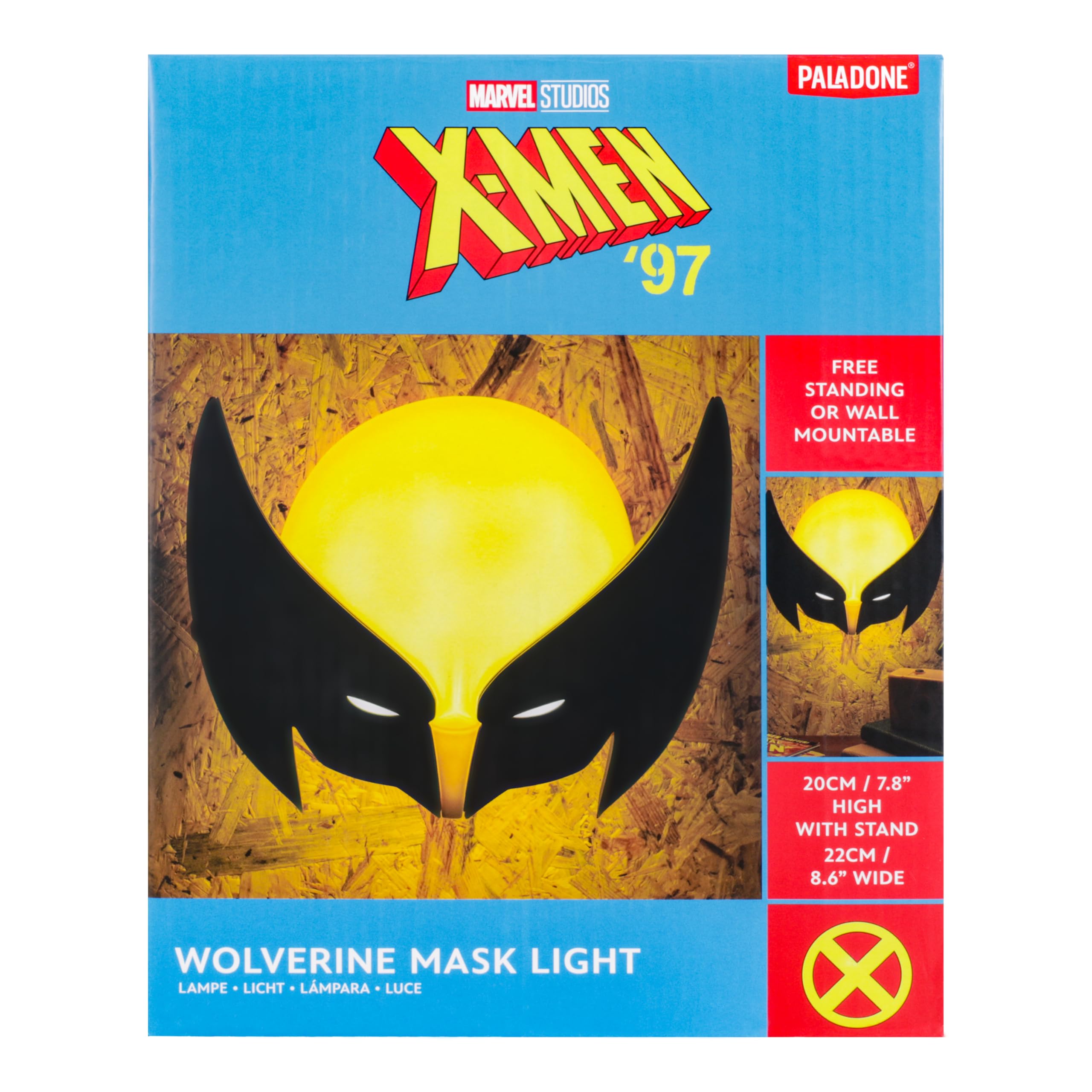 Paladone Wolverine Mask Light - Officially Licensed Marvel Merchandise, Wall Mountable or Free-Standing X-Men Character Lamp, USB or Battery Powered Image