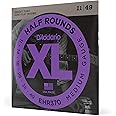 D'Addario Guitar Strings - XL Half Rounds Electric Guitar Strings - Semi-Flat Wound - Bright Tone, Smooth Feel, Reduced Finger Noise - EHR370 - Medium, 11-49