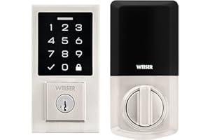 Weiser SmartCode Satin Nickel Keyless Entry Door Lock/Deadbolt Lock, 10-Button Touchpad Door Lock with Backlit Keypad, Up to 