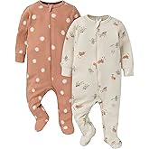 Gerber baby-girls 2-pack 2-way Zip Thermal Footed Sleep 'N Play