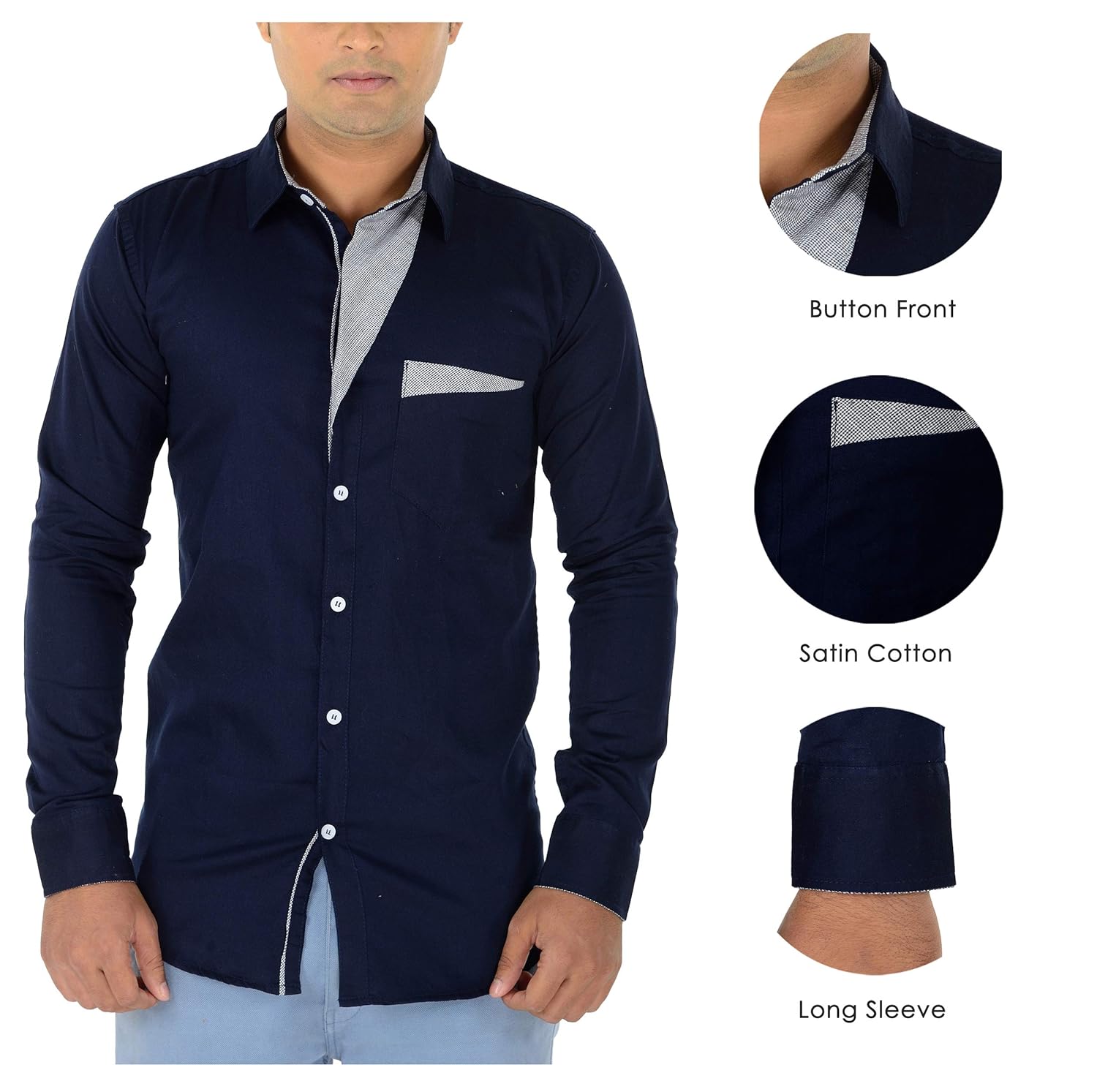 n t fashion men's satin casual shirt