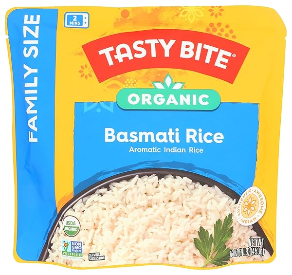 TASTYBITE ORGANIC FAMILY SIZE BASMATIC RICE, 16 OZ