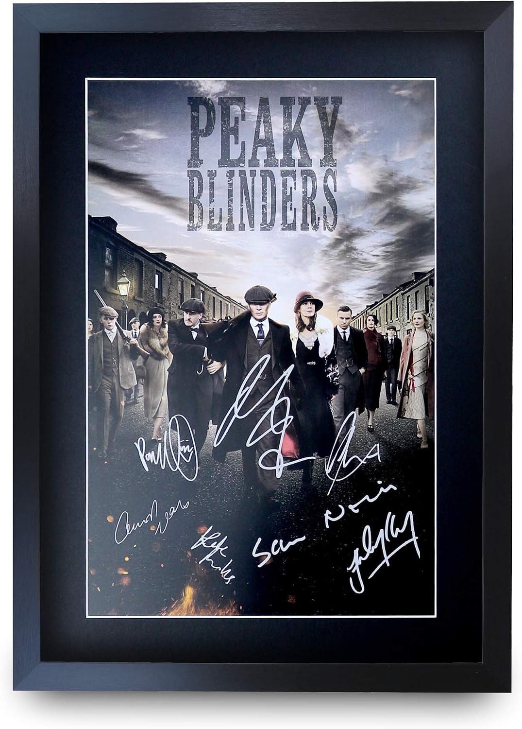 HWC Trading A3 FR Peaky Blinders TV Series Poster The Cast Signed Gift FRAMED A3 Printed Autograph Film Gifts Print Photo Picture Display
