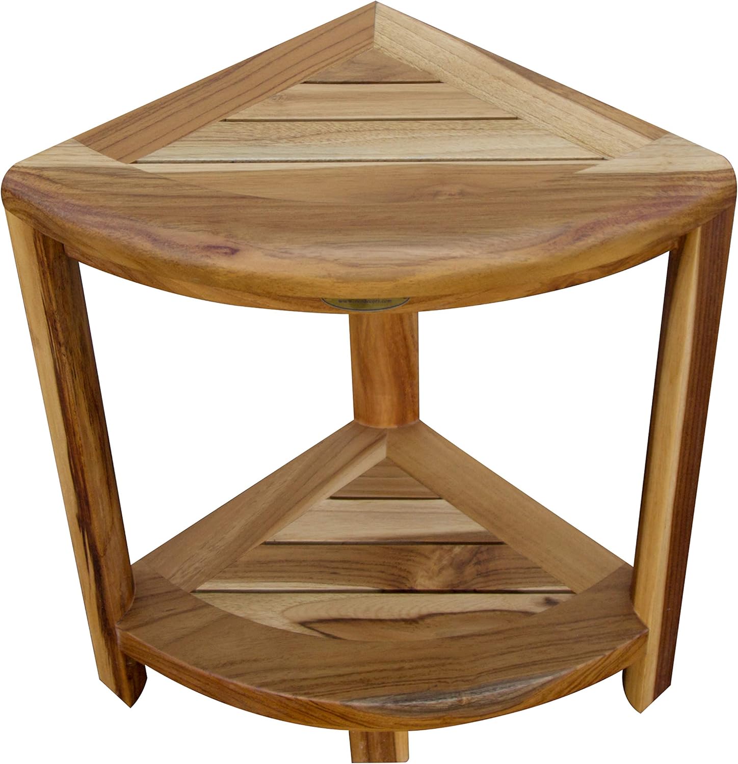 EcoDecors Oasis 2-Tier Teak Corner Shelf, Natural: Home & Kitchen