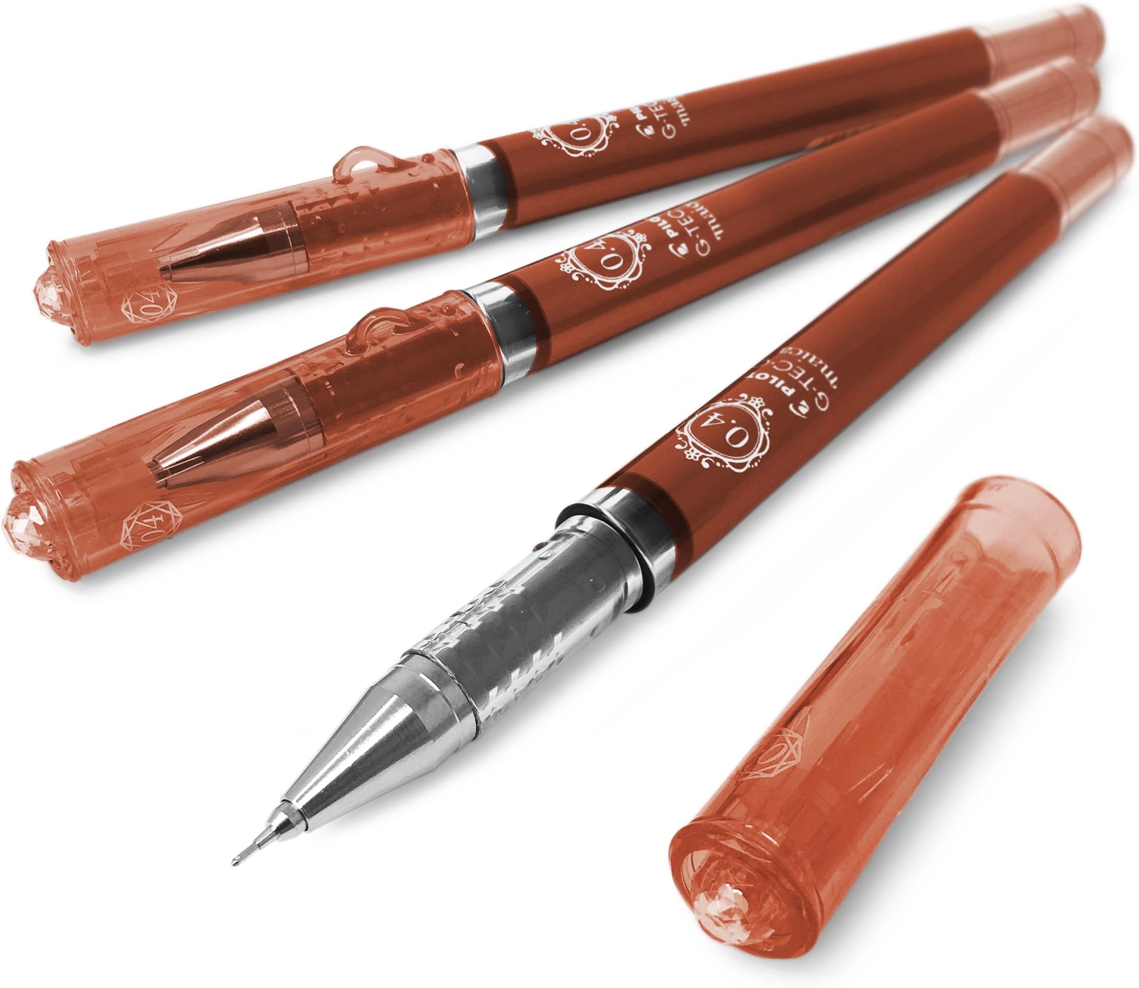 Pilot Maica - G-TEC-C Ultra Fine 0.4mm Rollerball Pen - Brown Ink - Set of 3