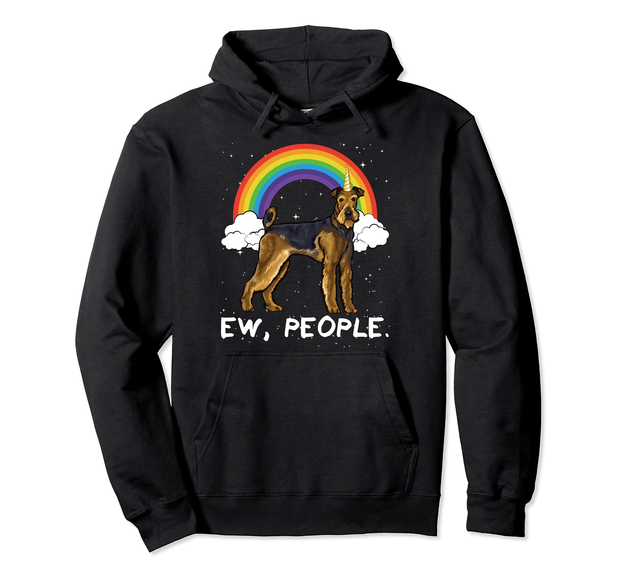Rainbow Airedale Terrier Ew People Unicorn Dog Pullover Hoodie