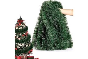 CYKJ 50Ft Christmas Green Garland for Christmas Decorations-Greenery Garland Table Mantle Background Wall Room Dec for Outdoor Indoor Use-Premium Quality Home Garden Artificial Greenery or Wedding Party