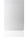 Toshiba Canvio Alu 1TB Portable External Hard Drive 2.5 Inch USB 3.0 - Silver - HDTH310ES3AA