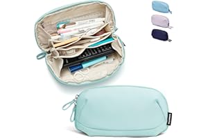 SPACEMATE Pencil Case Pouch Bag School Supplies for Girls and Boys, Large Big Capacity Aesthetic Pen Case, Multi Compartment Zipper Stationery Bag for Women Men Adults, Light Green, 1800ml