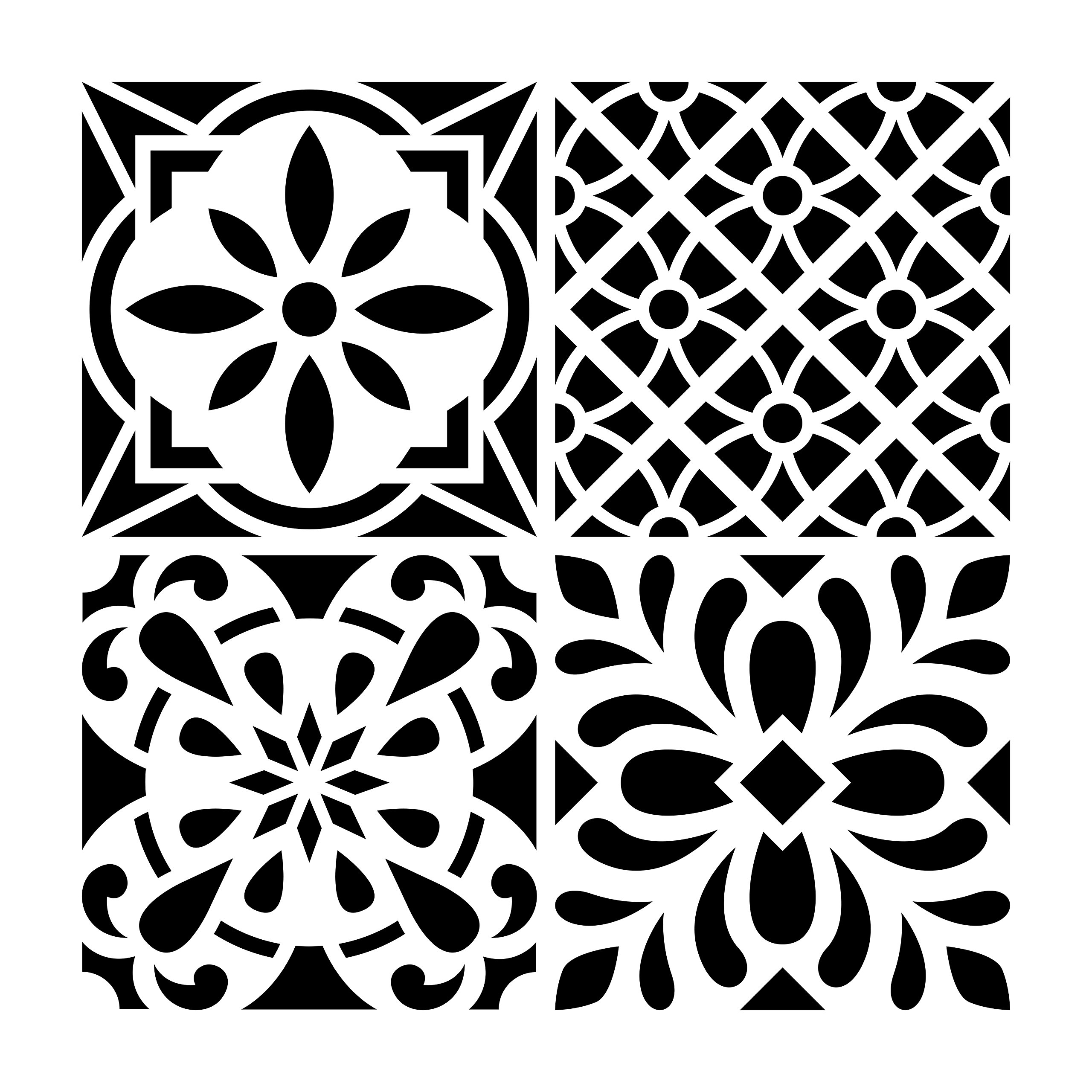 Artemio 15030025 Cement Flower Tile Stencil Home Deco - Plastic, Multicoloured, 30.5 x 0.3 x 35 cm