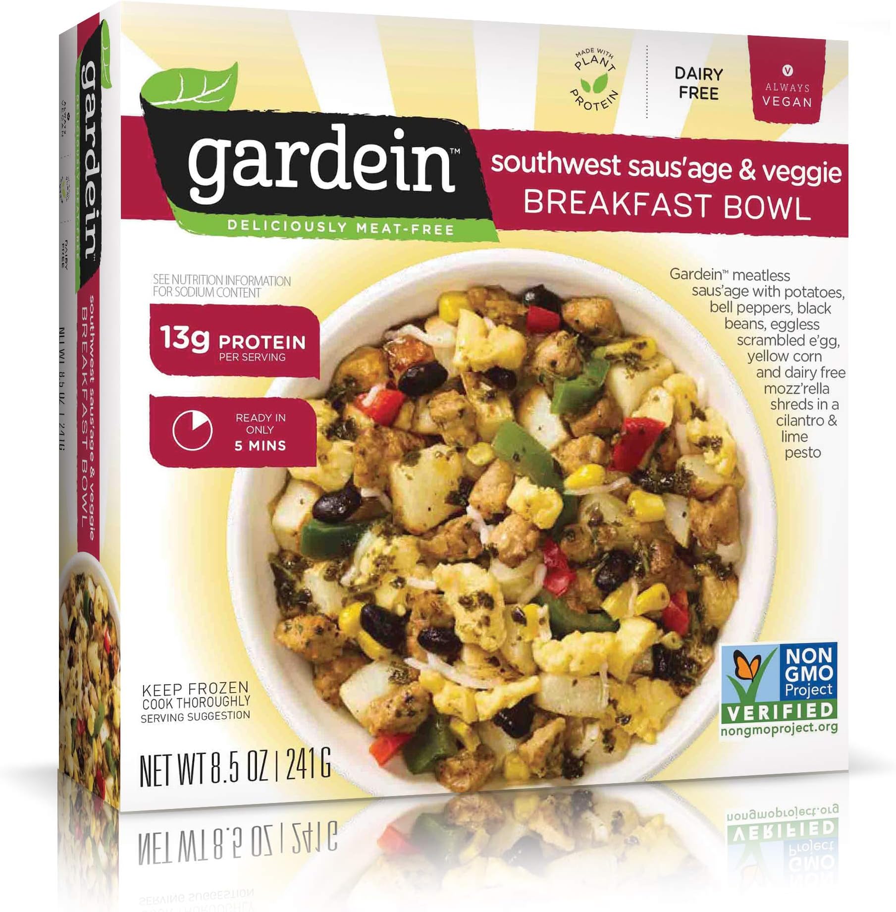 Gardein Southwest Plant-Based Saus'age & Veggie Breakfast Bowl, Vegan, Frozen, 8.5 oz.