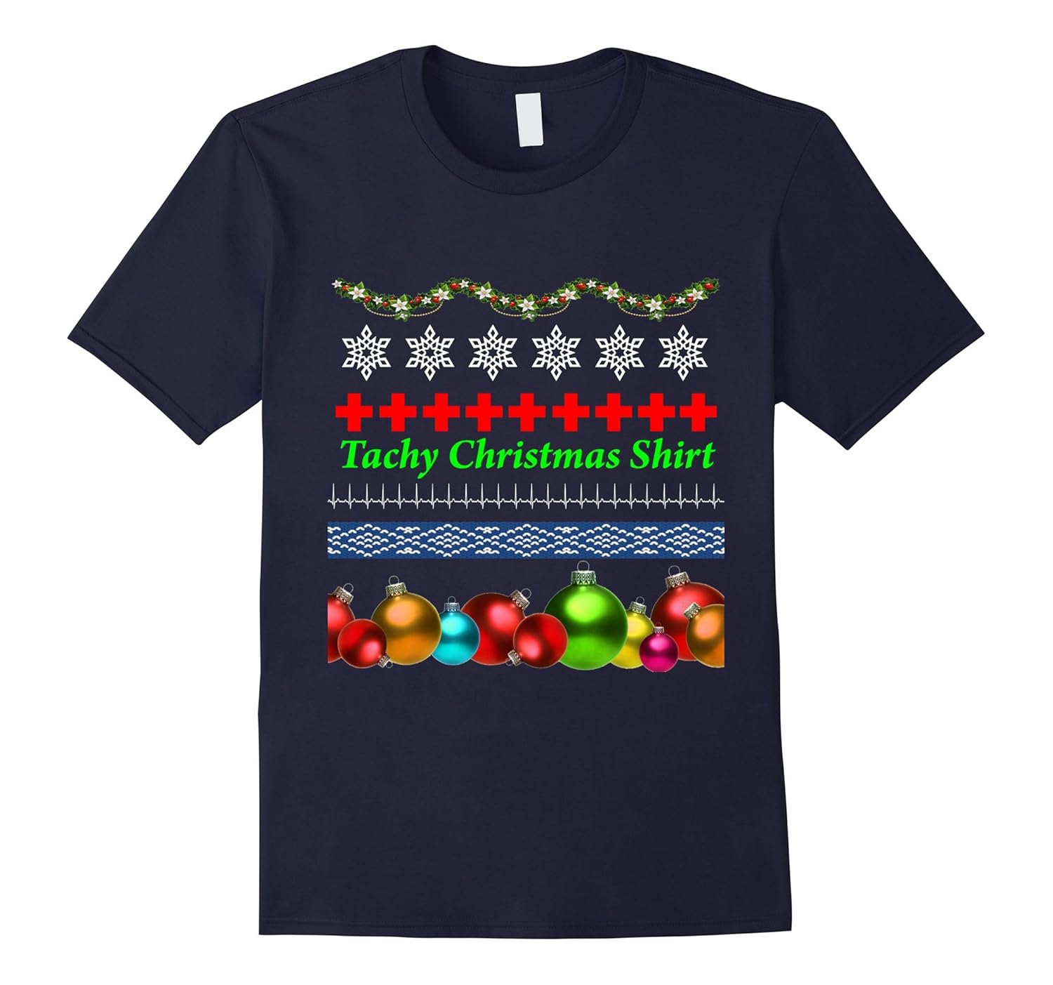 Ugly Christmas Sweater T-Shirt Tachy Nurse Doctor Tacky-ANZ