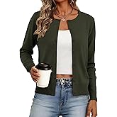 Bellcoco Women's Cardigan Sweaters Lightweight Crew Neck Button Down Long Sleeve Spring Outfits Fashion Clothing 2026