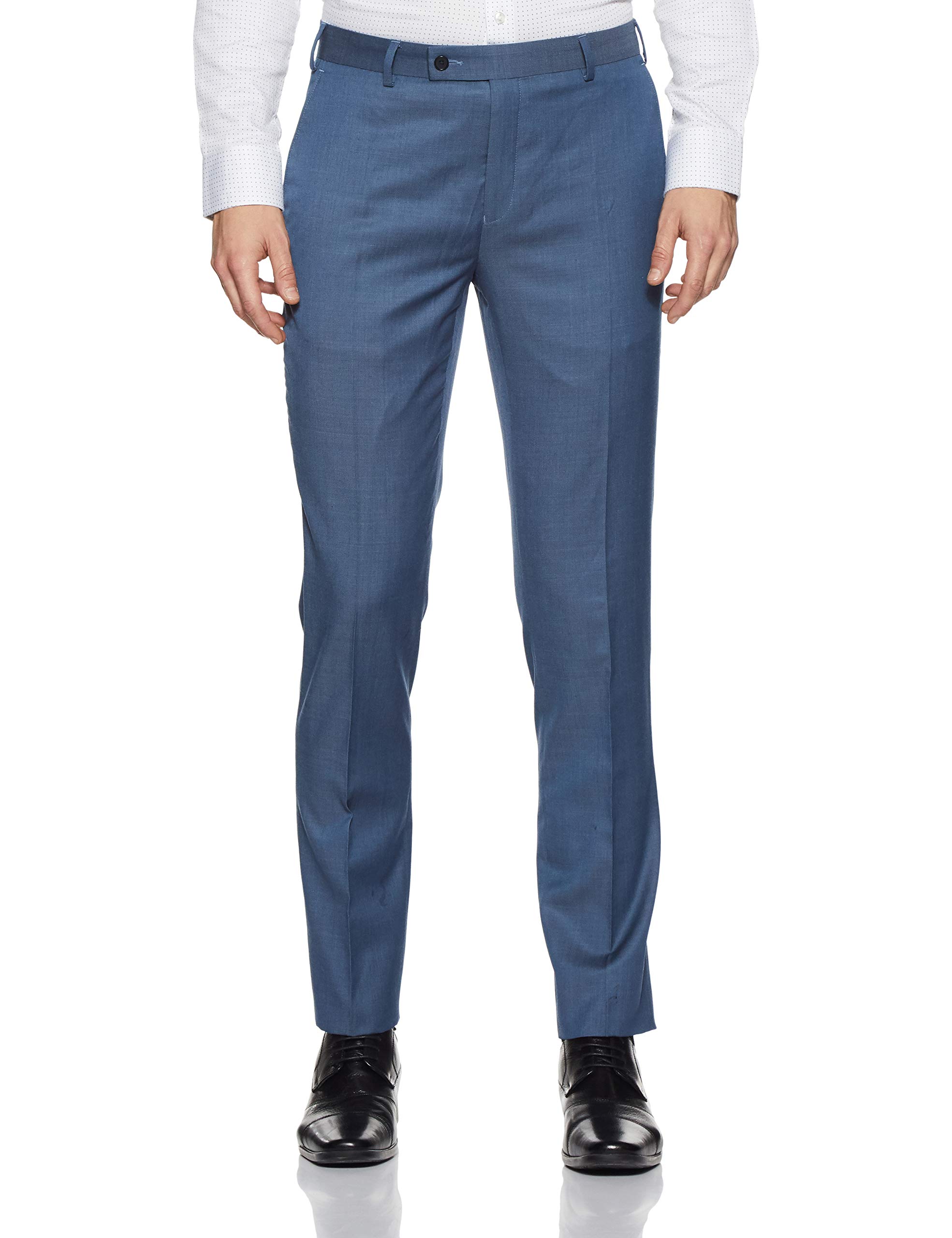 Men's Slim Fit Cotton Formal Trouser (BALENO_NEAVY_NEW_AA_Navy Blue)