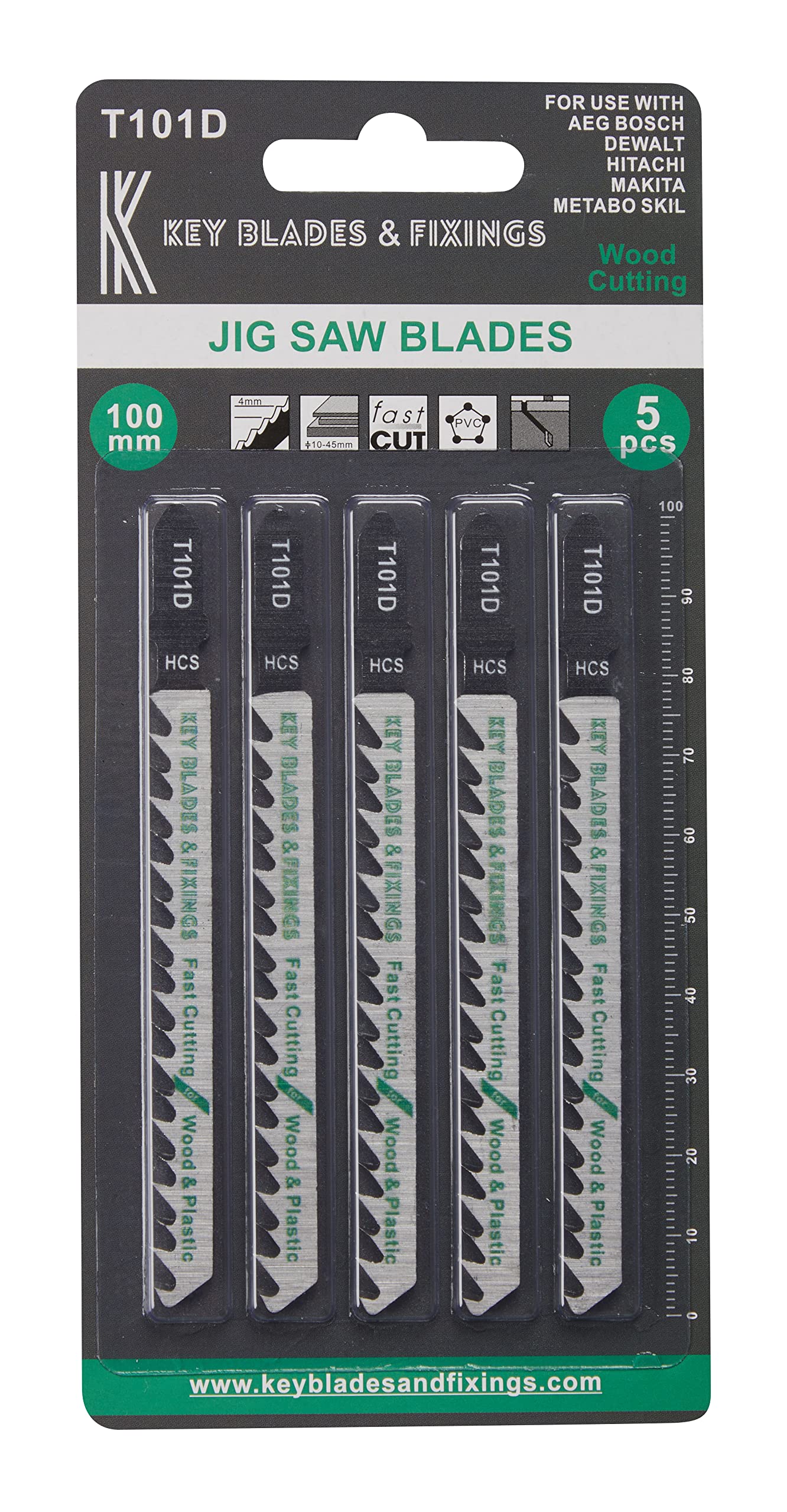 Key Blades T101D Jigsaw Blades 5 Pack - 1166