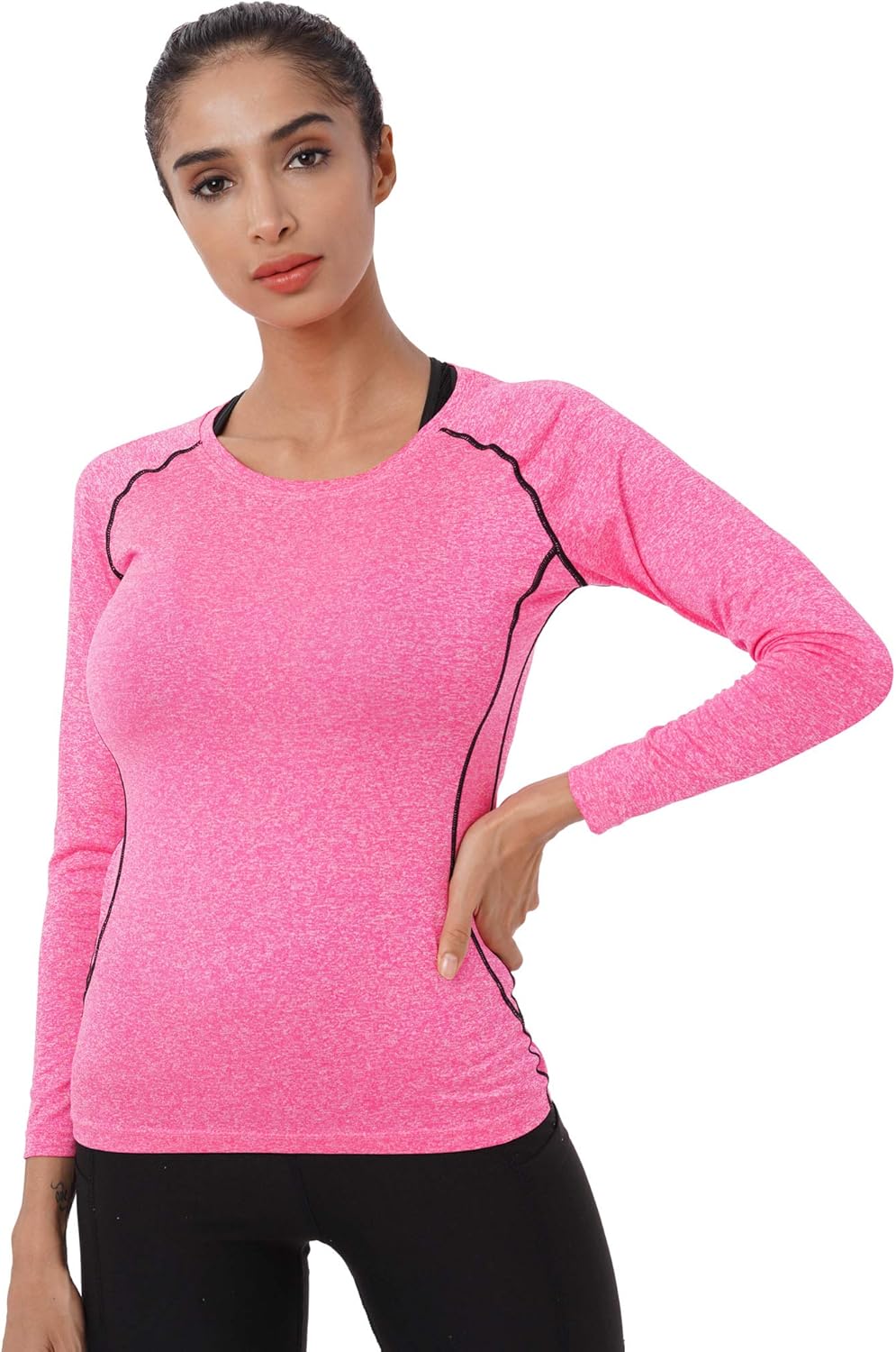 Neleus Women's 3 Pack Compression Shirts Long Sleeve Yoga Athletic Running T Shirt: Clothing