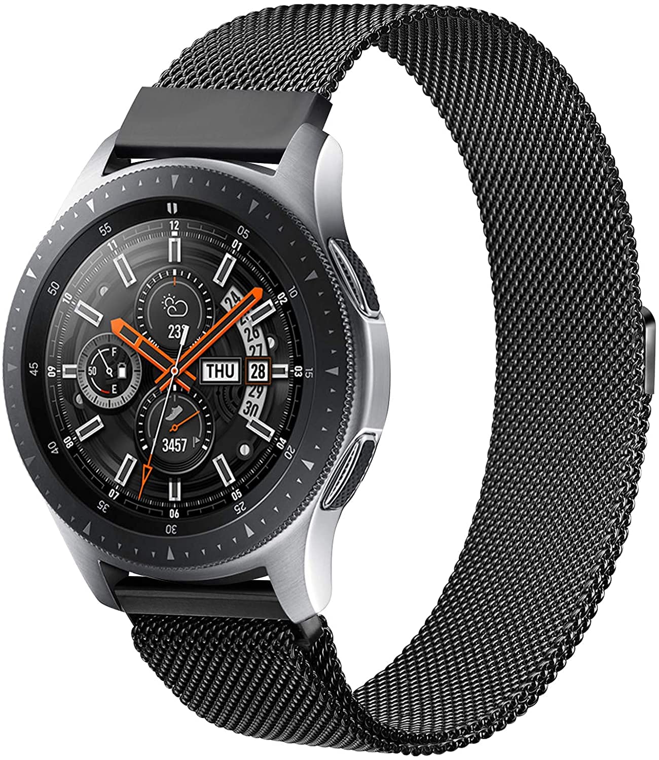 Urtone Metal Strap for Samsung Gear S3 Frontier/Classic,22 MM Replacement Stainless Steel Watch Strap Wrist Band Bracelet for Gear S3 /Galaxy Watch 46mm (Black01)