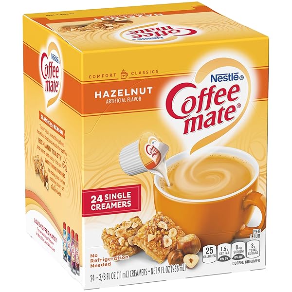 COFFEE-MATE COFFEE CREAMER LIQUID SINGLES, HAZELNUT, 24 COUNT (PACK OF 4)