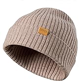 FUQILA 100% Merino Wool Cuff Beanie Hat, Unisex Warm Winter Caps Soft, Breathable & Cozy Stretchy Knitted Cuffed Cap